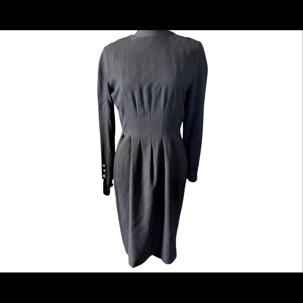 Vintage 1980s Bichon Petite by Sara Edwards, Black Dress